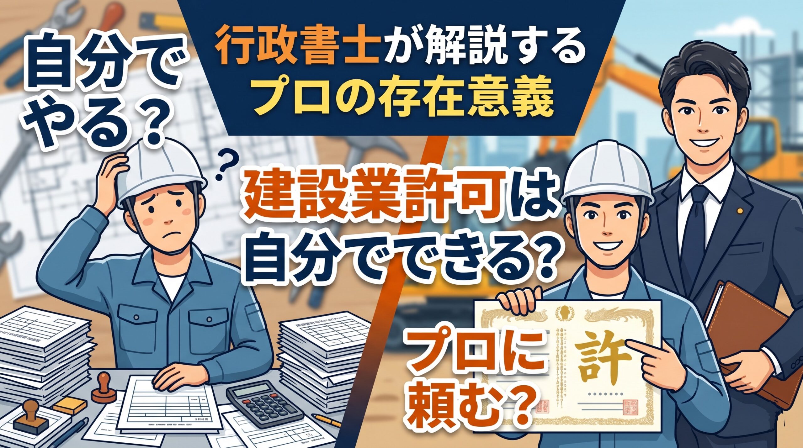 建設業許可は自分でできる？「行政書士というプロ」が存在する本当の